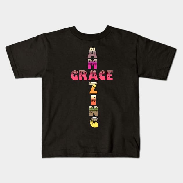 Colorful Amazing Grace Kids T-Shirt by AlondraHanley